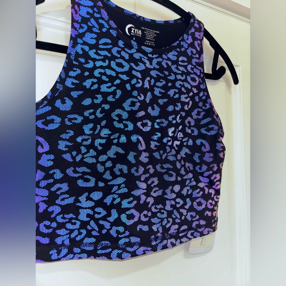 Zyia Active - Hi-Neck Stronger Tank Black Leopard